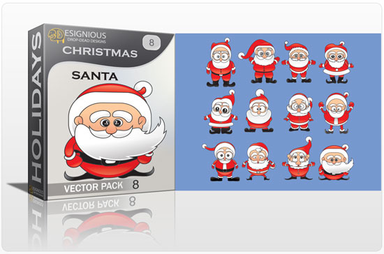 Christmas vector pack 8 santa 1