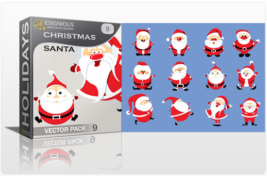 Christmas vector pack 9 santa 1