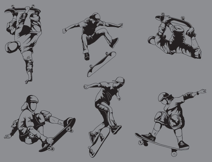 Sports Skaters Vector Pack | Vector Skaters | Royalty Free Vector Skaters