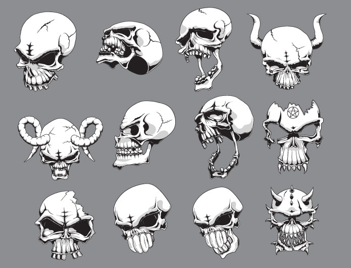 Skulls vector pack 18