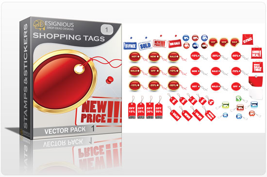 Shopping tags vector pack 1