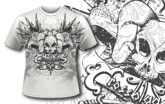 Skulls T-shirt design 210 1
