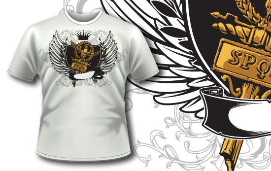 Wing trophy T-shirt design 212 1