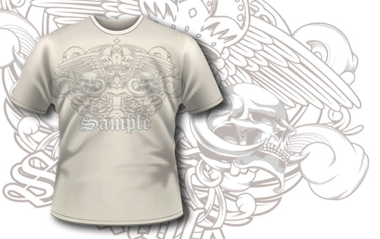 Royal wings with skulls T-shirt design 217 1