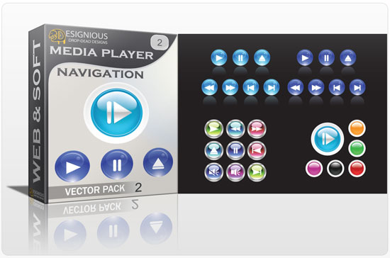 Media player navigation vector pack 2 1