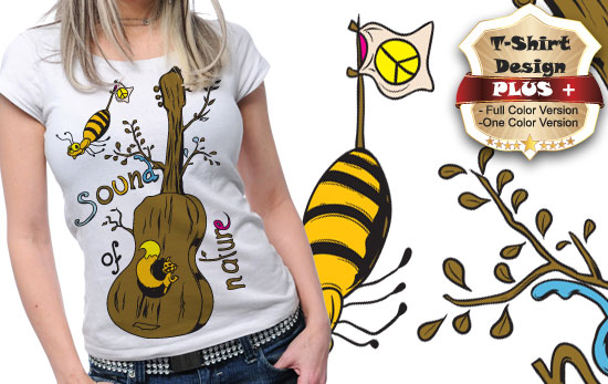Peace guitar T-shirt design plus 29 1