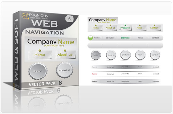 Web navigation vector pack 6 1
