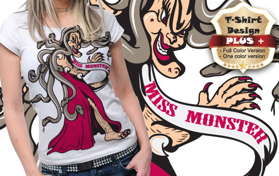 Miss monster T-shirt design plus 43 1