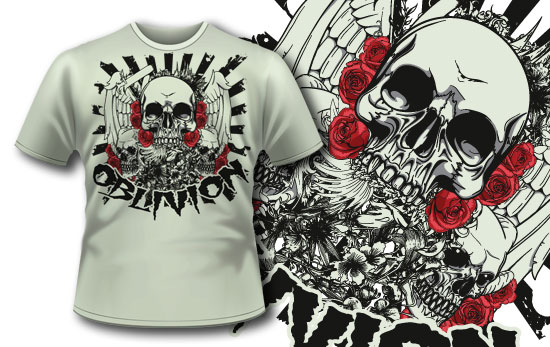 Oblivion skull T-shirt design 253 1