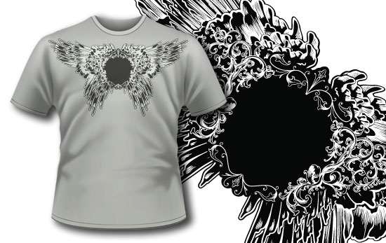 Wings black hole T-shirt design 258 1