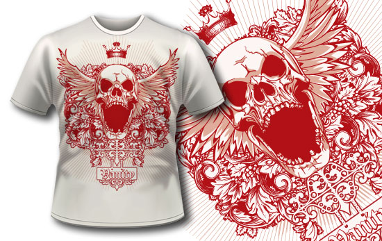 Vintage skull T-shirt design 236 1