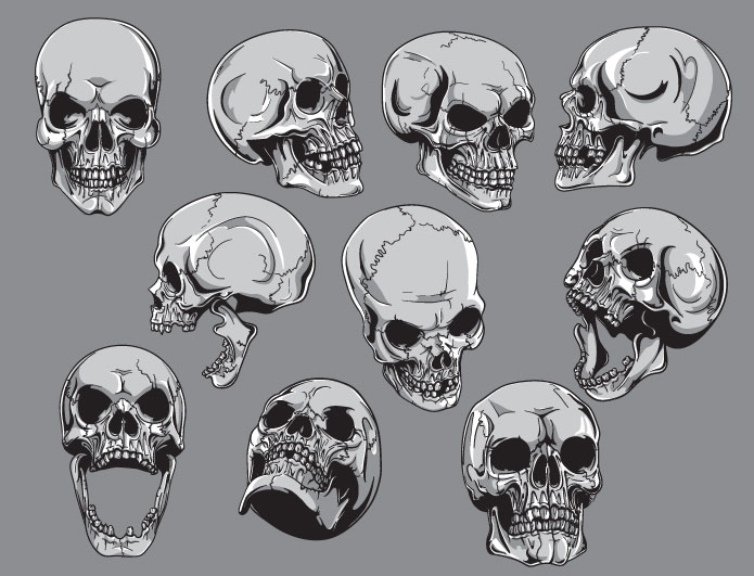 Skulls Vector Pack 19 | Vector Skull Tattoos