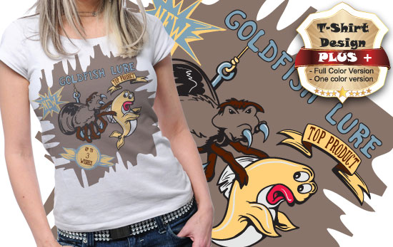 Goldfish lure T-shirt design plus 67 1