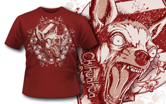 Angry chihuahua T-shirt design 269 1