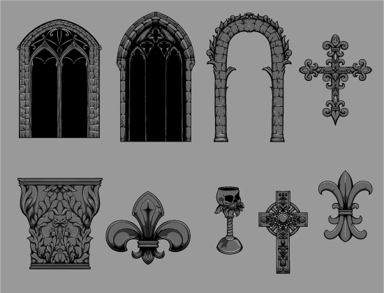 Gothic Vector Pack 2  - Architectural elements 2