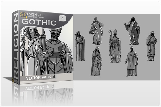 Gothic Vector Pack 4 - Dark Religion Silhouettes 1