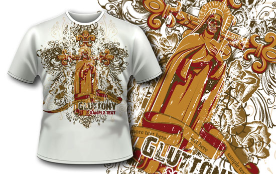 T-shirt design 304 - Gluttony 1