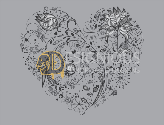 Floral Vector Pack 81 - Floral Hearts 3