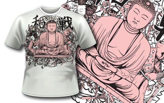T-shirt design 308 - Buddha 1