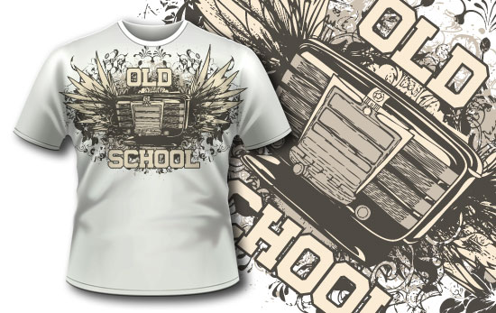T-shirt design 309 - Jukebox and Wings 1