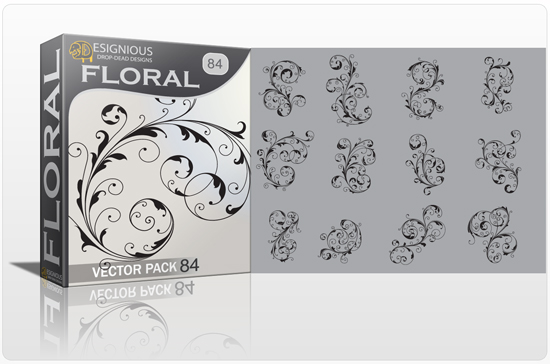 Floral Vector Pack 84 - Floral Swirls 1