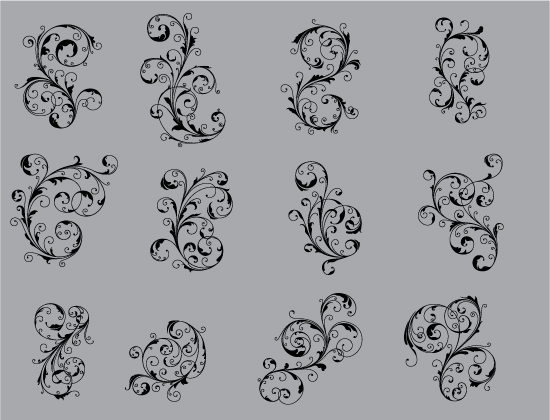 Floral Vector Pack 84 - Floral Swirls 2