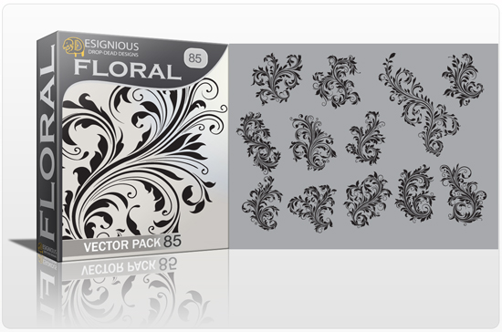 Floral Vector Pack 85 - Flourishes 1