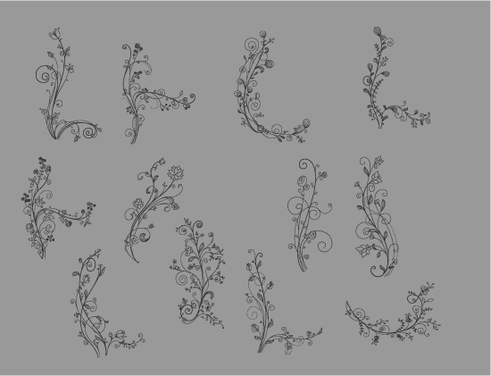 Floral Vector Pack 97 - Flourishes 2
