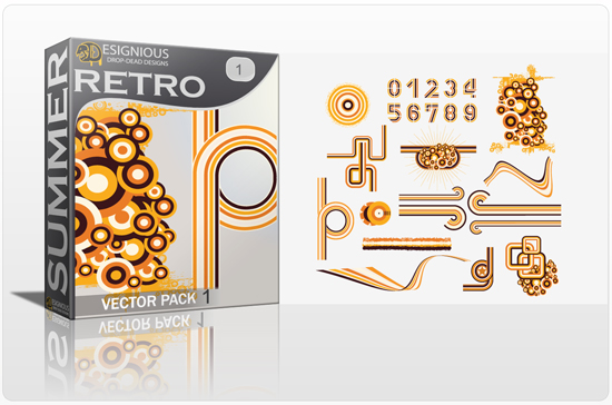 Retro Summer Elements Vector Pack 1 1
