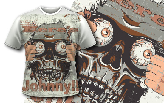 T-shirt design 347 - Mad Skull 1