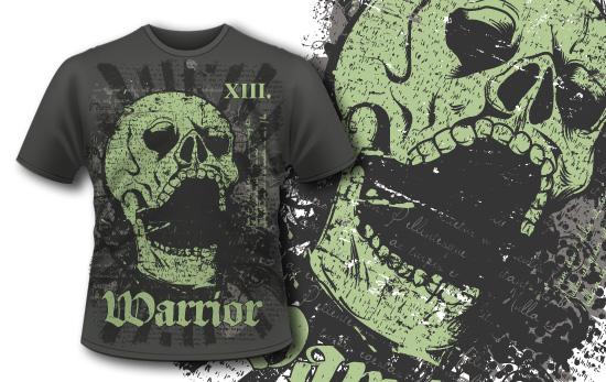 T-shirt design 352 - Skull and Black Rays 1