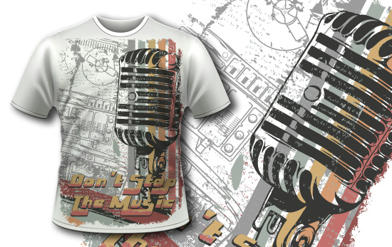 Free T-shirt design 353 - Retro Microphone 1