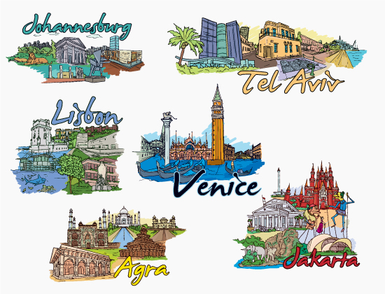 Famous Cities Vector Pack 12 2