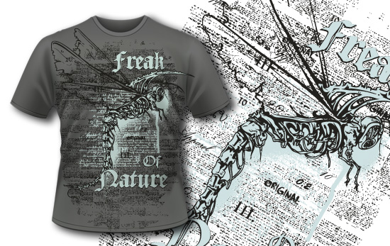 T-shirt design 361 - Skeleton Dragonfly 1