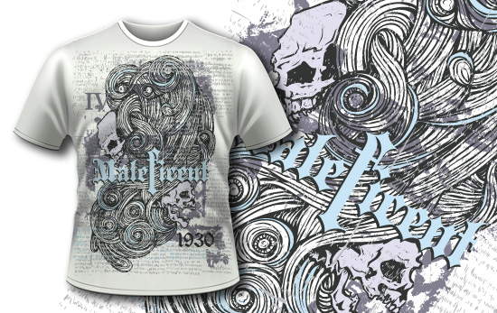 T-shirt design 367 - Skulls and Swirls 1