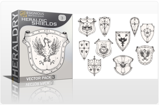 Shields Vector Pack 3 - Heraldic Shields 1