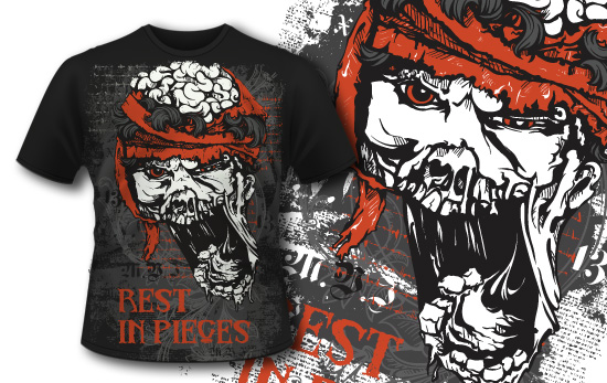 T-shirt design 372 - Zombie Head 1