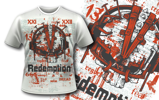 T-shirt design 376 - Reinforced Skull 1