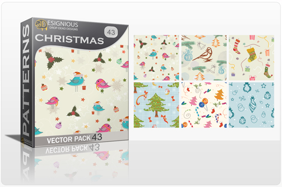 Seamless Patterns Vector Pack 43 - Christmas 1