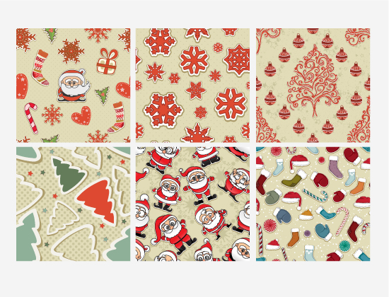 Seamless Patterns Vector Pack 46 - Christmas 2
