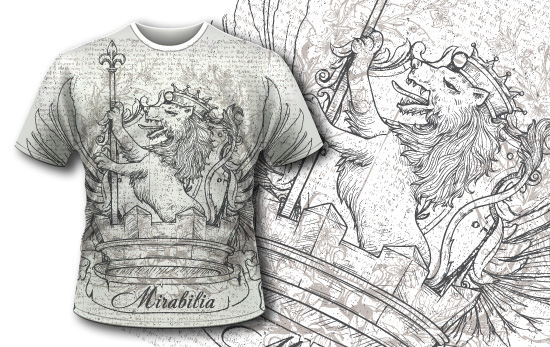 T-shirt design 384 - Vintage Lion 1