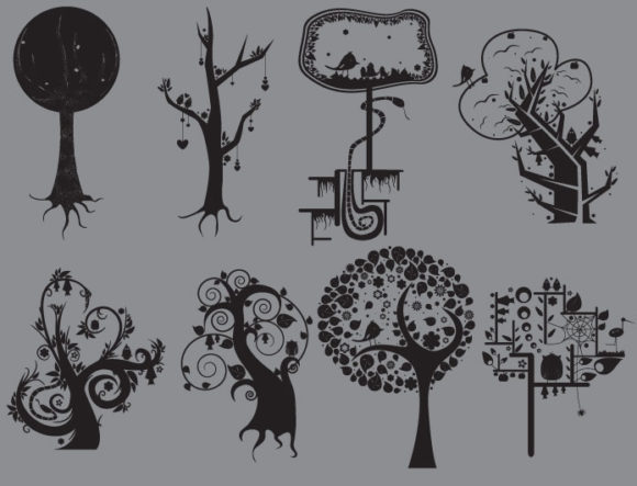 Abstract trees vector pack 2 2