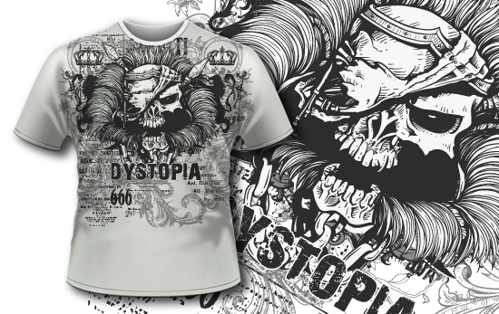T-shirt design 395 - Skull 1