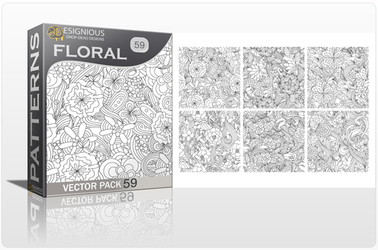 Seamless Patterns Vector Pack 59 - Floral Chaos 1