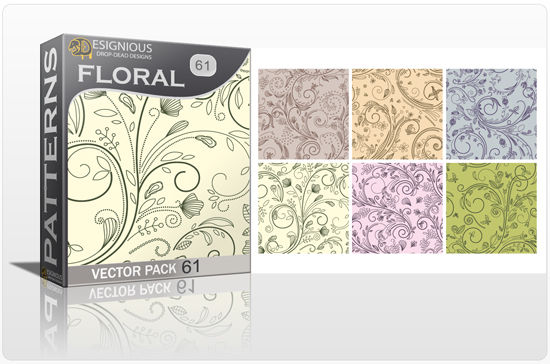 Seamless Patterns Vector Pack 61 - Floral Chaos 1