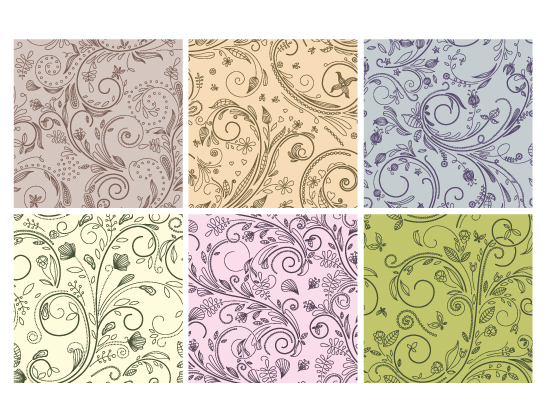 Seamless Patterns Vector Pack 61 - Floral Chaos 2