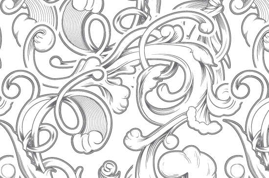 Seamless Patterns Vector Pack 62 - Floral Chaos Engraved 3