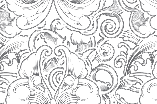 Seamless Patterns Vector Pack 62 - Floral Chaos Engraved 6