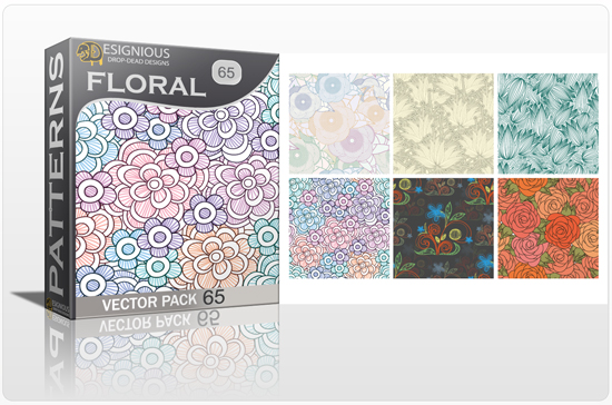 Seamless Patterns Vector Pack 65 - Floral Chaos 1