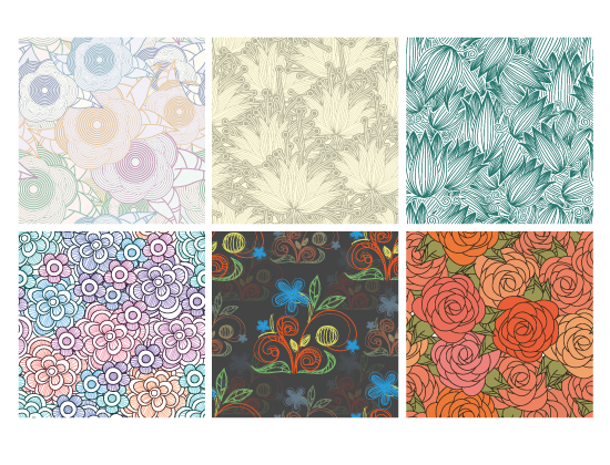 Seamless Patterns Vector Pack 65 - Floral Chaos 2